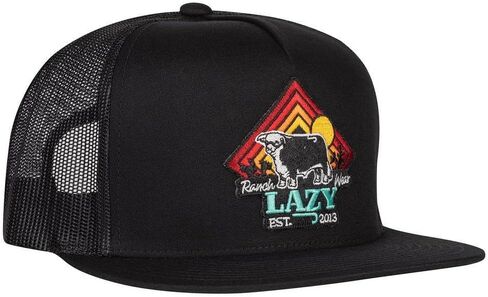 قبعة سائق الشاحنة Lazy J Ranch Cactus Sunrise Classic ذات الخمس ألواح - قبعات ريفية للجنسين قابلة للتعديل، قبعة سائق شاحنة عتيقة in Kuwait