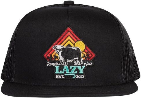 قبعة سائق الشاحنة Lazy J Ranch Cactus Sunrise Classic ذات الخمس ألواح - قبعات ريفية للجنسين قابلة للتعديل، قبعة سائق شاحنة عتيقة in Kuwait