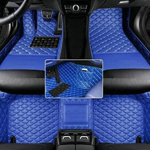 Custom Making Car Floor Mats Protection Pads Non-Slip Leather Floor Liners Custom Compatible with Maserati Ghibli, GranTurismo, Grecale, Levante, Quattroporte,MC20 Car Mats (Beige stripe) in Kuwait