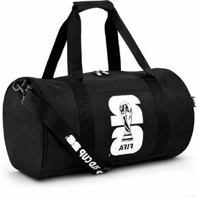 FIFA World Cup 2026 Officially Licensed Gym Bag for Men & Women, Duffle Bag for Travel/Sports/Workout, Multi-Compartment Sports Bag with Shoulder Strap, Durable, Black (World Cup Icon Design) in Kuwait
