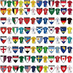 96PCS 2026 World Cup Soccer Party Decorations Banner The 48 Qualifying Nations Jersey National Flag World Cup Themed Merchandise for Sports Themed Parties, Events, and Outdoor Soccer Decorations in Saudi Arabia
