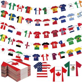 2026 كأس العالم لكرة القدم جيرسي العلم الرايات راية 50 جهاز كمبيوتر شخصى سلسلة أعلام الدولة الدولية لديكورات كأس العالم البضائع جارلاند للرياضة تحت عنوان الحفلات الأولمبية والاحتفالات الزينة in Kuwait