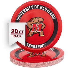 Desert Cactus University of Maryland Paper Plates UMD Terrapins 20 Count 9 inch Round Tableware for Tailgates, Graduation, Party and Game Day (Design A) in Saudi Arabia