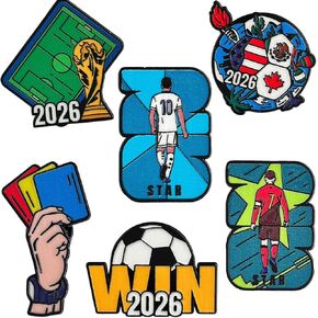 2026 World Cup Themed Alloy Badge, 6 PCS Football Fans Souvenir, Star Player Gift Chestpin, Small Accessory for Men Women Teens in Kuwait