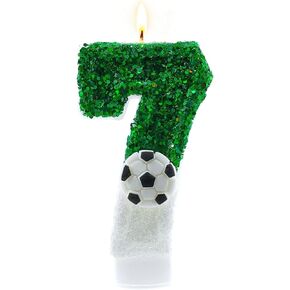 شموع عيد ميلاد بأرقام كرة القدم، شموع أرقام كرة القدم للكيك، ديكورات حفلات كأس العالم لكرة القدم، غلاف كعكة رياضي للأولاد والبنات والأطفال، مشجعي كرة القدم مستلزمات عيد ميلاد سعيد (رقم 7) in Kuwait