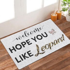 Trendy Leopard Print Door Mat Outdoor Indoor Entrance Entryway, Funky Y2k Leopard Bath Mat for Bathroom, Cheetah Print Doormat Inside Outside Front Door, Leopards Gifts 17x30 Inch in Kuwait
