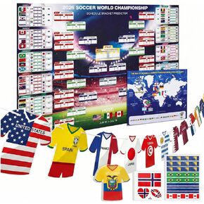 2026 World Soccer Cup Extra Large Schedule Poster, 48 Teams Tournament Wall Chart Calendar, Soccer Matches Tracker Bracket for Home Office Bar Football Club Sports Fans Party Decorations in Kuwait