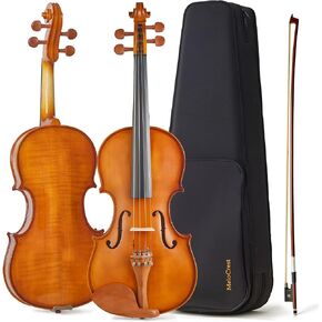 16 Inch Viola for Adults & Students, Solid Spruce Top with Flamed Maple Back & Sides, Handcrafted Acoustic Viola for Beginners, Warm Full Tone in Saudi Arabia