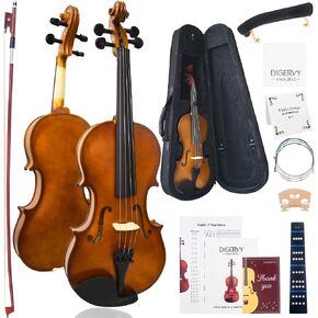Violin 4/4 Full Size Kit, Violin Fiddle Set for Beginner Adults Students with Rosewood Bow, Violin Case, Shoulder Rest, Extra Strings and Bridge(Plywood, Full) in Kuwait
