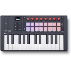 Novation FLkey 2 Mini 25 — لوحة مفاتيح تحكم MIDI مكونة من 25 مفتاحًا صغيرًا للمبتدئين في FL Studio. اصنع إيقاعات باستخدام USB وPitch & Mod Strips و16 لوحة طبول وArpeggiator — Inc. 6 أشهر من FL Studio in Kuwait