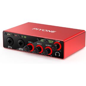 Audio Interface, 2X2 24-bit/192kHz Interface for High-Fidelity, Studio Quality PC/Mac/iOS Recording, XLR/TRS Combo Input, Monitor Mix/Loopback Function, One-Cable Setup(Alloy Red) in Saudi Arabia