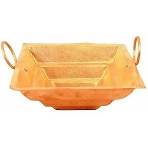 Copper Havan Kund/Agnihotra With Stand & Copper Spoon (Hawankund(8"x8") Length-8",Width-8") in Kuwait