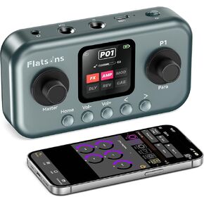 Flatsons P1 Portable Multi Effects Guitar Pedals, 80+ Effects & Amp Modeling, Rechargeable Multi Effects Processor for Electric Guitar, Wireless App Control, OTG Recording & IR Loading in Kuwait