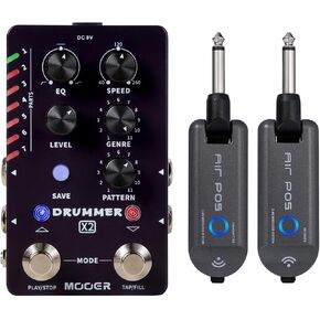 MOOER Drummer X2 آلة طبول ستيريو Peda نظام الجيتار اللاسلكي Air P05 للجيتار والباس والأدوات in Kuwait