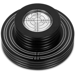 Aluminum LP Vinyl Disc Stabilizer, Turntable Weight Clamp with Bubble Level Anti-Vibration Record Stabilizer for Vinyl Player (Black) in Kuwait