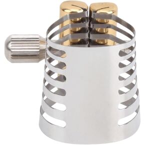 Steel Saxophone Ligature Clip – Stainless Steel Alto/Tenor Sax Mouthpiece Clamp with Carving Design, Elegant Musical Instrument Accessory(Tenor) in Kuwait