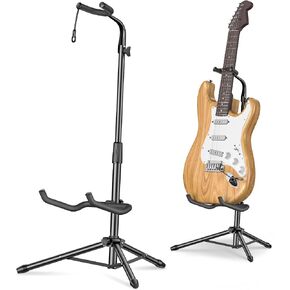 New Bee Guitar Stand, 2 Pack Height Adjustable Foldable Guitar Stand with Secure Support for Acoustic, Electric, Bass and Banjos, Load Capacity 20LB in Kuwait
