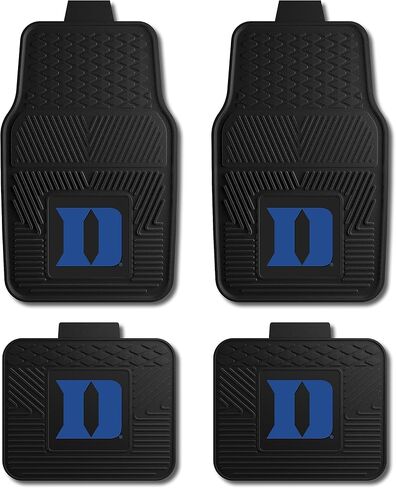 Fanmats Duke University Blue Devils Set of 4 Car Mats for Cars, SUV, Pickups - All Weather Protection, Deep Reservoir Design, Universal Fit - 3D NCAA Team Logo - 29"x17" Front - 14"x 17" Rear Mat in Kuwait
