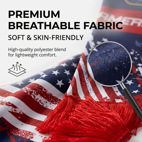 USA Soccer Fan Scarf, America Team Supporter Scarf Double-Sided for 2026 World International Soccer Matches & Game Day in Kuwait