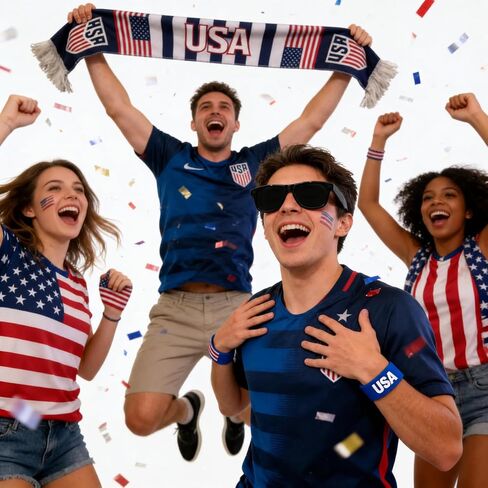 طقم مشجعي كرة القدم الأمريكية 2026 مكون من 6 قطع، معدات حفلات كأس العالم لكرة القدم مع وشاح وطني، علم، ملحق رسم الوجه، مجداف يدوي، سوار معصم، ملحقات يوم ألعاب مشجعي كرة القدم in Kuwait