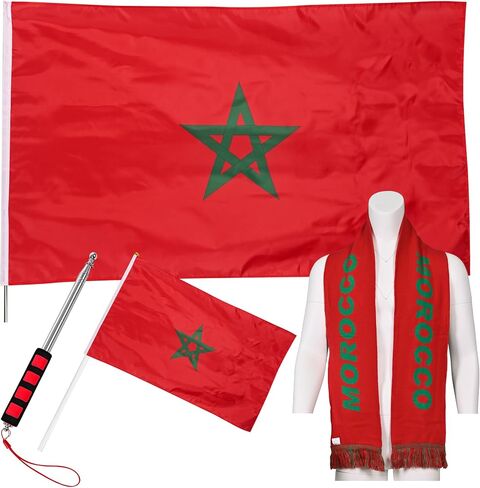 JAY CROFT Scarf Knitted Unisex Sports World Cup Warm, Soft Thick Country Body Hand Flag Flagpole, Football Outdoor 2026 in Kuwait