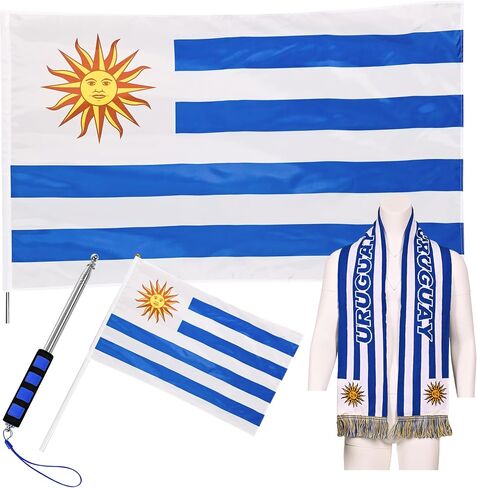 JAY CROFT Scarf Knitted Unisex Sports World Cup Warm, Soft Thick Country Body Hand Flag Flagpole, Football Outdoor 2026 in Kuwait