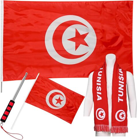 JAY CROFT Scarf Knitted Unisex Sports World Cup Warm, Soft Thick Country Body Hand Flag Flagpole, Football Outdoor 2026 in Kuwait