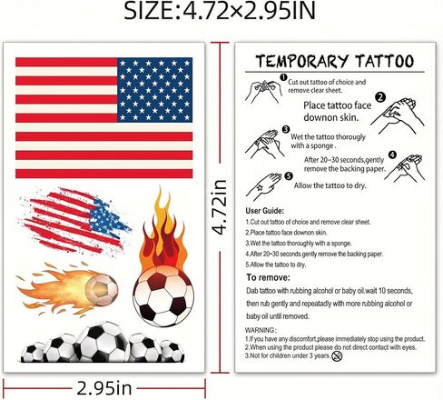 USA Soccer Fan Gear Kit for 2-4 People, Patriotic Accessories Set with Scarf, Handheld Flags, Wristbands & Tattoos for Couples, Family & Friends, 4th of July & Game Day in Kuwait