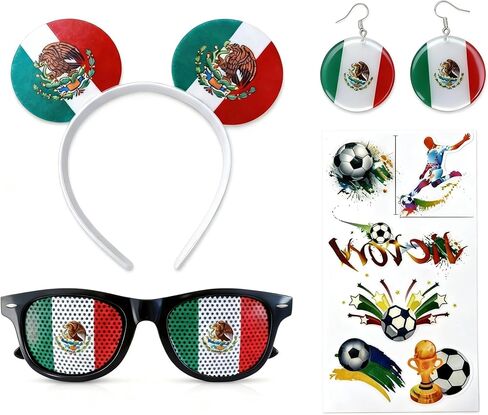مجموعة إكسسوارات مشجعي حفلات كأس العالم 2026، تتضمن عصابات رأس وأقراط وملصقات وشم ونظارات مبتكرة in Kuwait