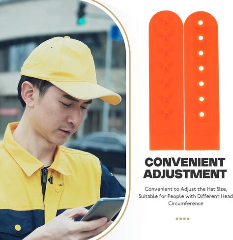 YARNOW 100pcs Orange Plastic Hat Snapback Cap Extenders with 7 Holes Replaceable Hat Repair Buckles Comfortable to Wear with Simple and Generous Design in Kuwait