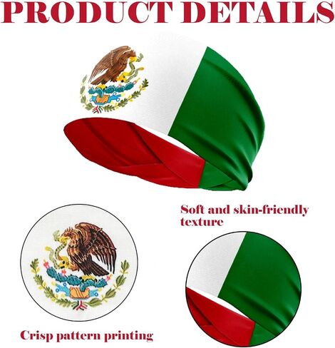 Mexican Country Flag Headbands,Sweat Bands Headbands Men Bandana Mexico Headband for Men Soccer Tennis Workout Costume in Kuwait