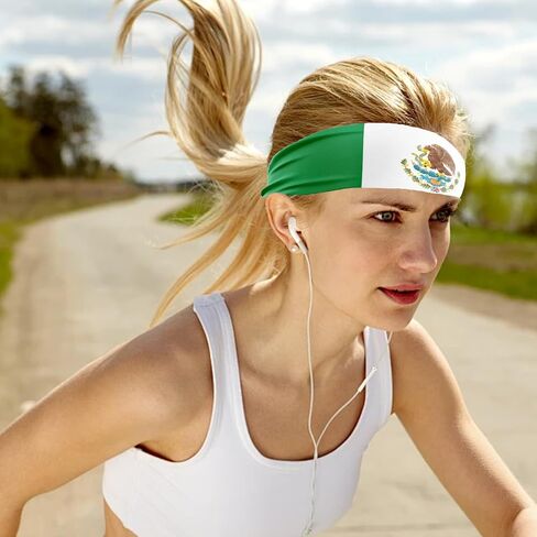 Mexican Country Flag Headbands,Sweat Bands Headbands Men Bandana Mexico Headband for Men Soccer Tennis Workout Costume in Kuwait