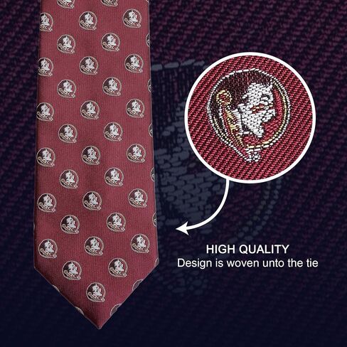 Desert Cactus Florida State University Neck Tie FSU Seminoles 100% Polyester Necktie with Logo, Officially Licensed (Style B) in Saudi Arabia