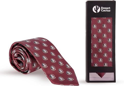 Desert Cactus Florida State University Neck Tie FSU Seminoles 100% Polyester Necktie with Logo, Officially Licensed (Style B) in Saudi Arabia