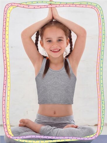 Geyoga 12 Pieces Girls Dance Tank Top Racerback Crop Top Sleeveless Dance Outfit for Ballet Hip Hop Athletic Wear in Kuwait