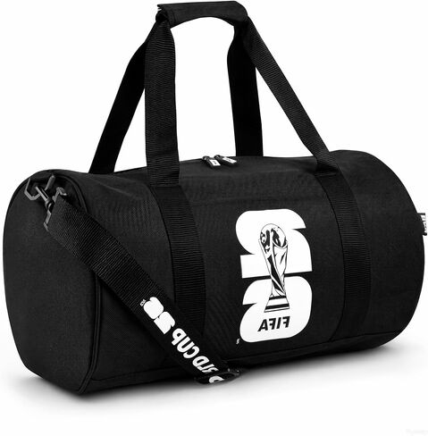 FIFA World Cup 2026 Officially Licensed Gym Bag for Men & Women, Duffle Bag for Travel/Sports/Workout, Multi-Compartment Sports Bag with Shoulder Strap, Durable, Black (World Cup Icon Design) in Kuwait