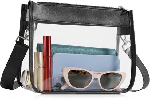 Paxiland Stadium Approved Clear Crossbody Bag, Transparent Purse with Removable Strap for Sports Events, Concerts & Festivals in Kuwait