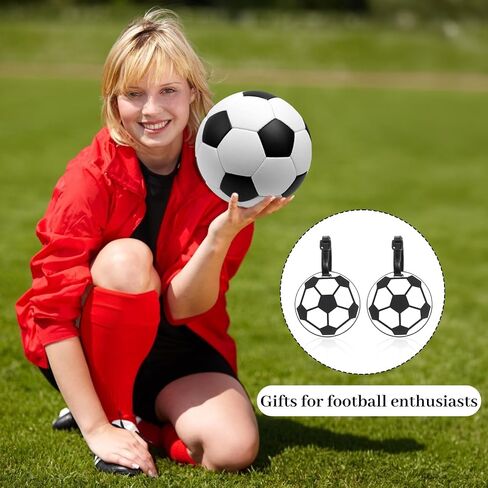 2Pcs Soccer Travel Tags for Luggage,PVC Id Tags for Sports & Travel,Cute Soccer Ball Name Label for Luggage Identifiers Backpacks Duffels Men Women Team Players in Saudi Arabia