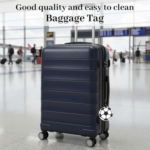 2Pcs Soccer Travel Tags for Luggage,PVC Id Tags for Sports & Travel,Cute Soccer Ball Name Label for Luggage Identifiers Backpacks Duffels Men Women Team Players in Saudi Arabia