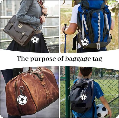 2Pcs Soccer Travel Tags for Luggage,PVC Id Tags for Sports & Travel,Cute Soccer Ball Name Label for Luggage Identifiers Backpacks Duffels Men Women Team Players in Saudi Arabia