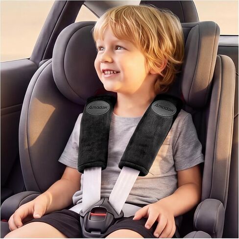 2025 Extra Long Seat Belt Cover Pad 2 Pack [No Neck Rubbing] [Protect Your Clothes] Premium Soft Suede for Ultimate Comfort Experience, Car Interior Accessories for All Vehicles, 14.5in Black in Saudi Arabia