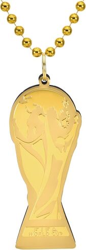FIFA Officially Licensed World Cup 2026 Beaded Fan Chain Necklace Oversized Gold 36 Inch Trophy Pendant Ultimate Soccer Game Day Gear & Watch Party Accessory for Men, Women & Kids in Kuwait