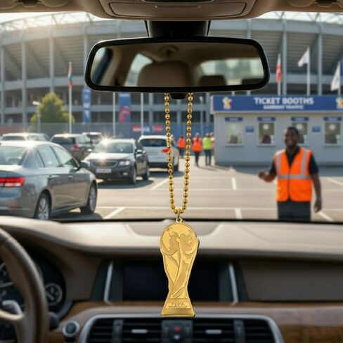 FIFA Officially Licensed World Cup 2026 Beaded Fan Chain Necklace Oversized Gold 36 Inch Trophy Pendant Ultimate Soccer Game Day Gear & Watch Party Accessory for Men, Women & Kids in Kuwait