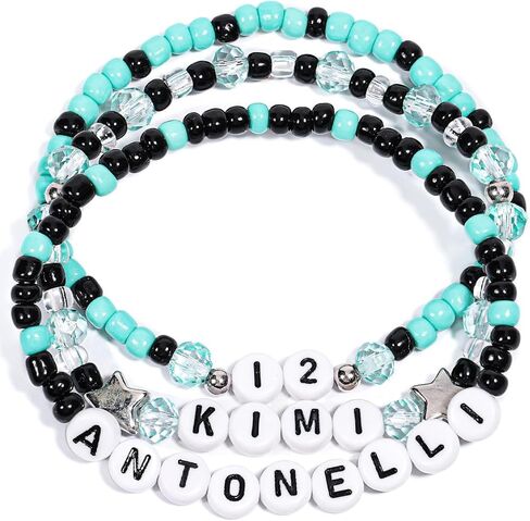 مجموعة أساور مستوحاة من AICase لـ Kimi Antonelli Merch F1، ملابس سوار مطرز لإكسسوارات القميص، هدايا بضائع المجوهرات لمحبي النساء، هدايا عيد الميلاد وعيد الميلاد in Kuwait