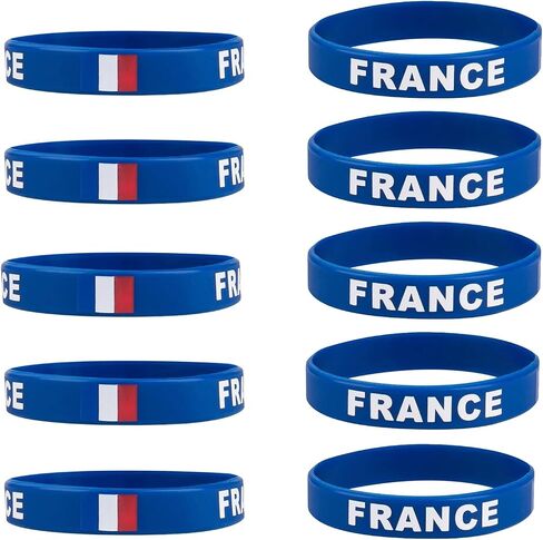 Flag Silicone Bracelets, Debossed Wristbands for Men and Women, Ideal for 2026 World Cup, Fan Gifts, Team Support, Stadium Events and Fan Gatherings, 10 pack in Kuwait