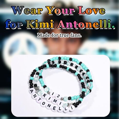 مجموعة أساور مستوحاة من AICase لـ Kimi Antonelli Merch F1، ملابس سوار مطرز لإكسسوارات القميص، هدايا بضائع المجوهرات لمحبي النساء، هدايا عيد الميلاد وعيد الميلاد in Kuwait