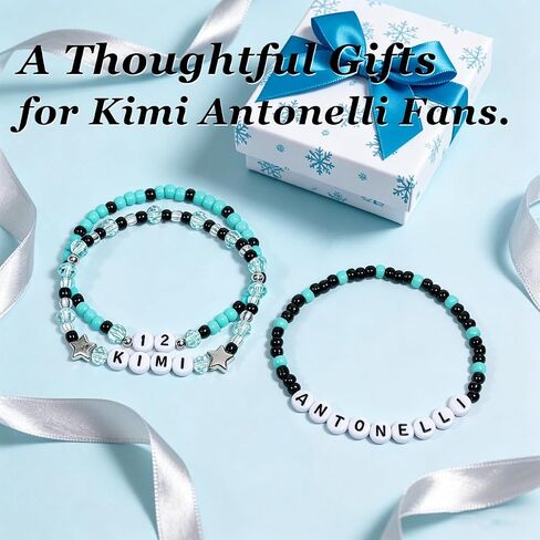 مجموعة أساور مستوحاة من AICase لـ Kimi Antonelli Merch F1، ملابس سوار مطرز لإكسسوارات القميص، هدايا بضائع المجوهرات لمحبي النساء، هدايا عيد الميلاد وعيد الميلاد in Kuwait