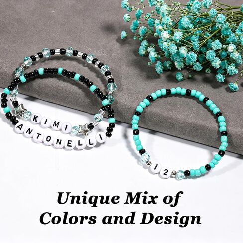 مجموعة أساور مستوحاة من AICase لـ Kimi Antonelli Merch F1، ملابس سوار مطرز لإكسسوارات القميص، هدايا بضائع المجوهرات لمحبي النساء، هدايا عيد الميلاد وعيد الميلاد in Kuwait