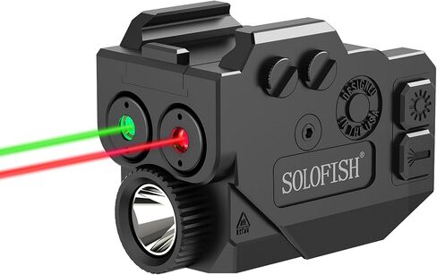 SOLOFISH 500lm مسدس ضوء وأرجواني/الأشعة تحت الحمراء (IR)/مجموعة شعاع أزرق أخضر، ضوء سلاح ألومنيوم قابل لإعادة الشحن وعوارض للبنادق ذات السكك الحديدية in Kuwait