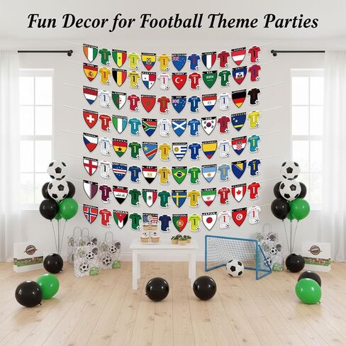 96PCS 2026 World Cup Soccer Party Decorations Banner The 48 Qualifying Nations Jersey National Flag World Cup Themed Merchandise for Sports Themed Parties, Events, and Outdoor Soccer Decorations in Kuwait